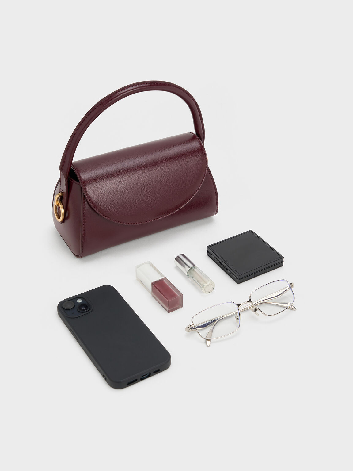 Kaila カイラ フラップトップハンドルバッグ, ワインベリーレッド, hi-res