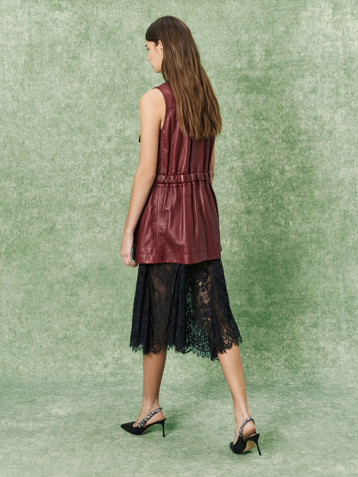 Tayari ティアリ レザースリングバックパンプス, ブラック, hi-res