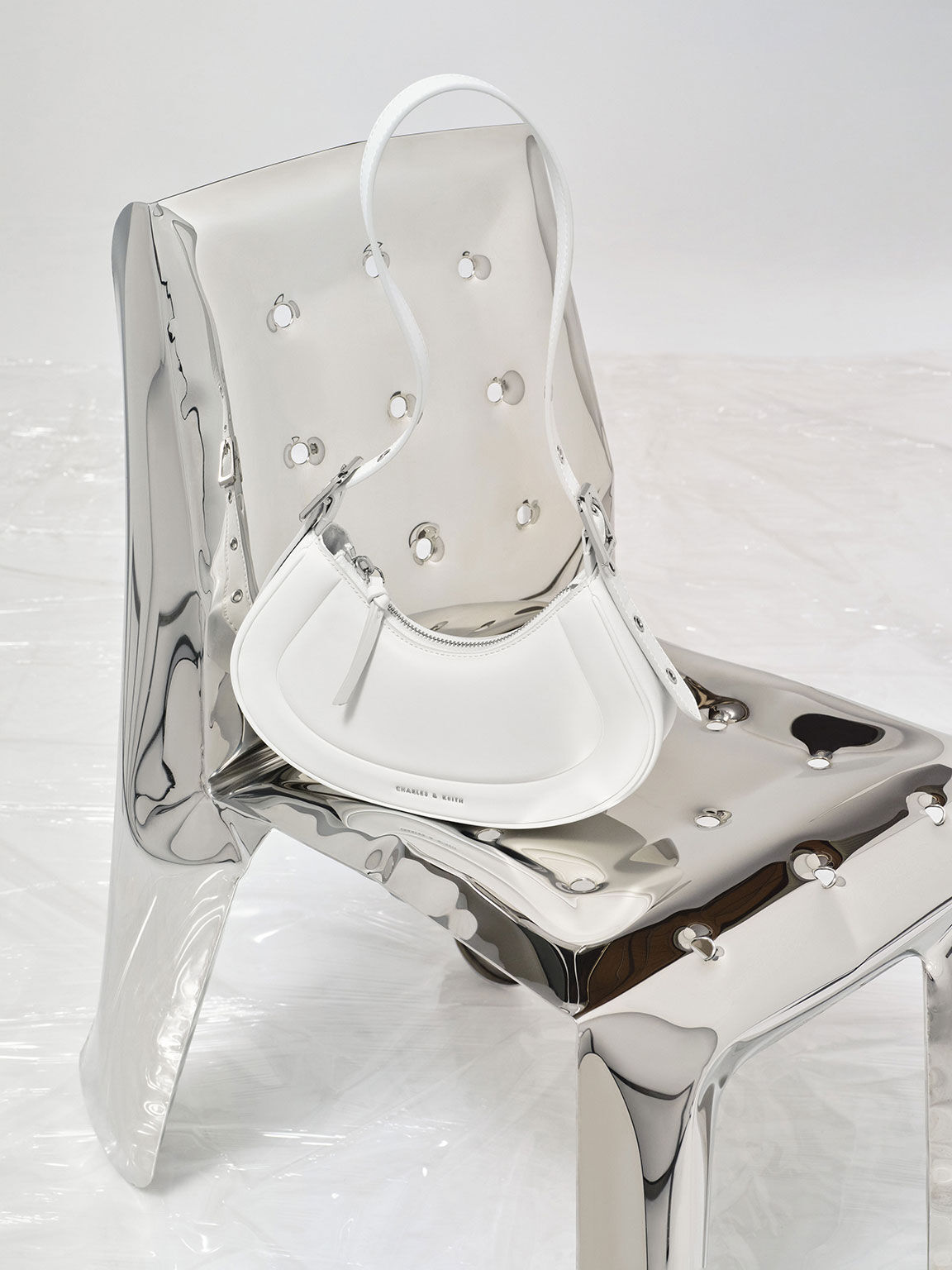 Petra ペトラ カーブショルダーバッグ, ホワイト, hi-res