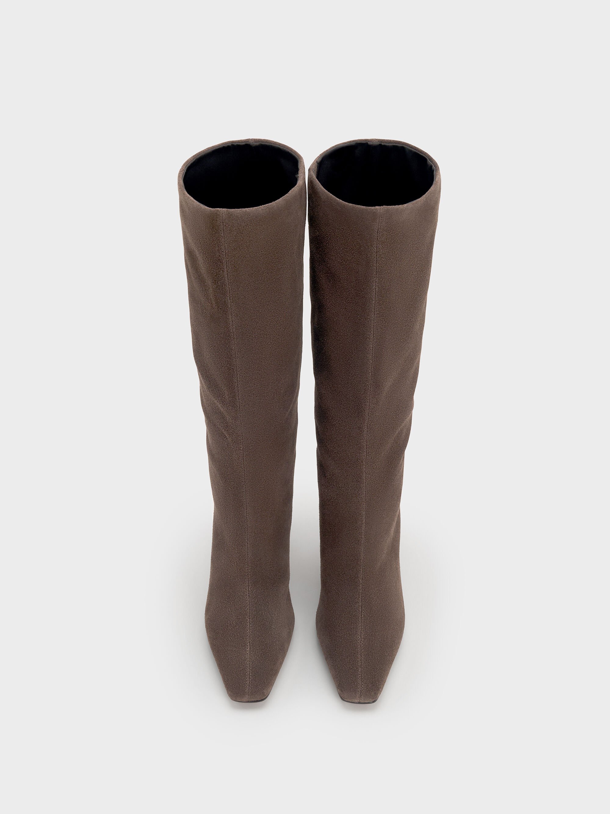 Georgina ジョージナ レザーテーパードスクエアトゥブレードヒール