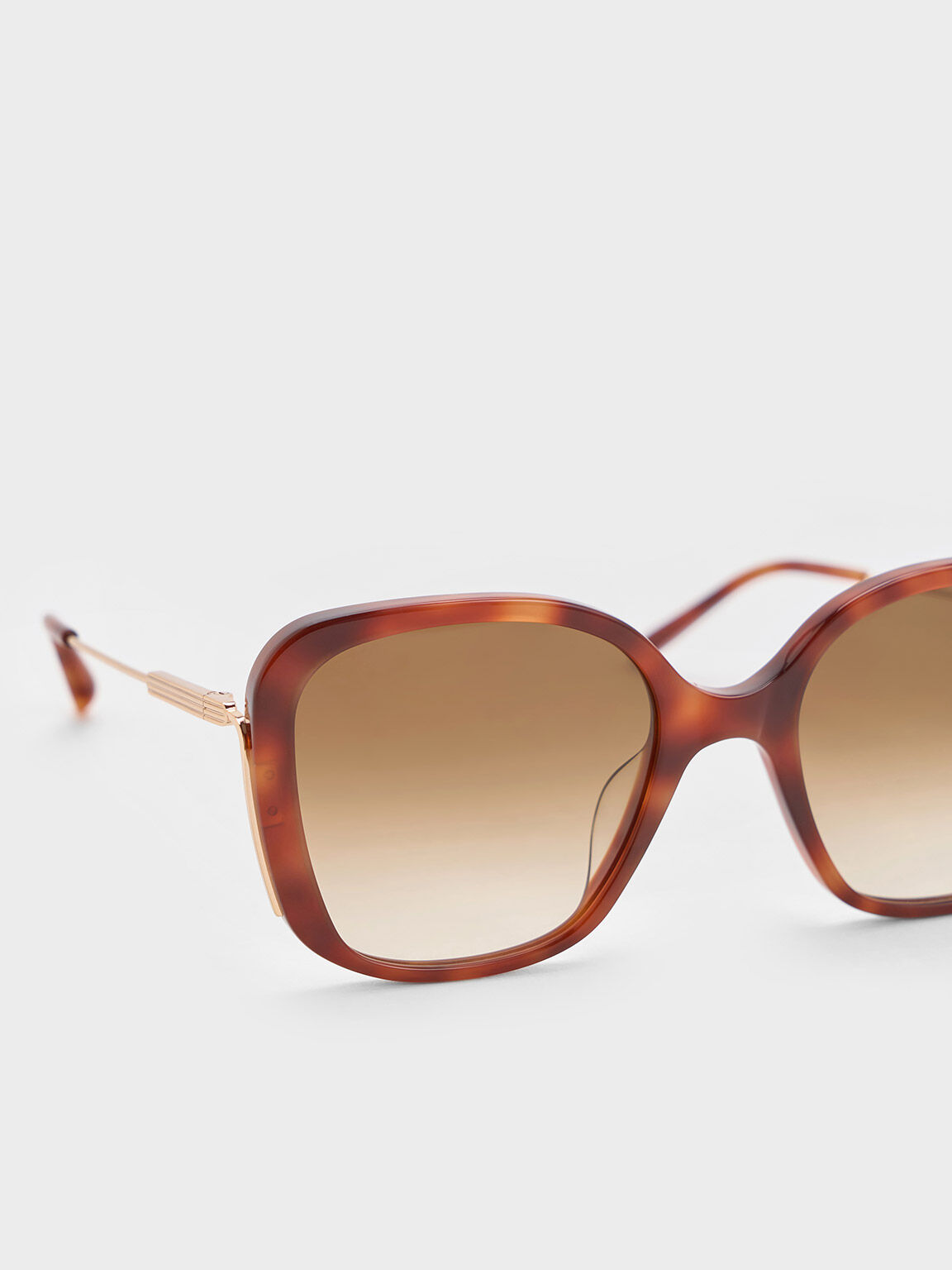 アセテート ワイドフレームバタフライサングラス, テンダーシェル, hi-res