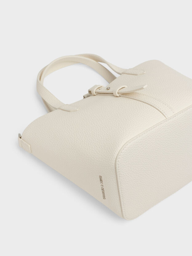 Beryl ベリル リサイクルレザーバケツバッグ, クリーム, hi-res
