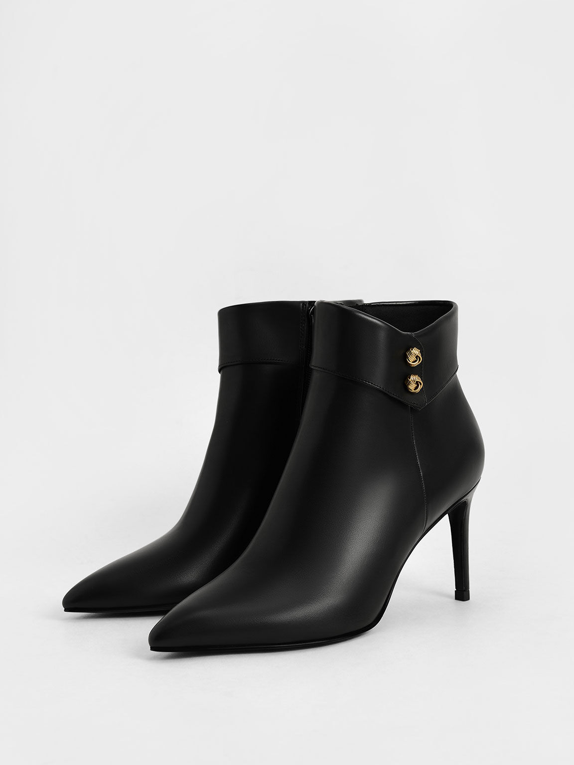 スティレットヒールエンベリッシュド アンクルブーツ, ブラック, hi-res