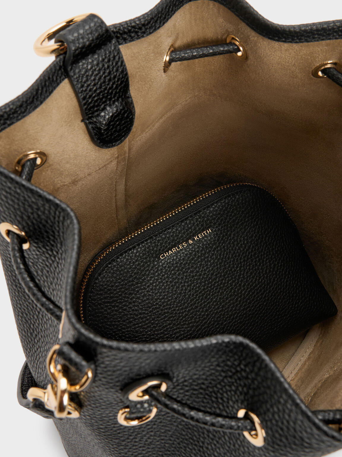 Beryl ベリル ドローストリングバッグパック, ブラック, hi-res