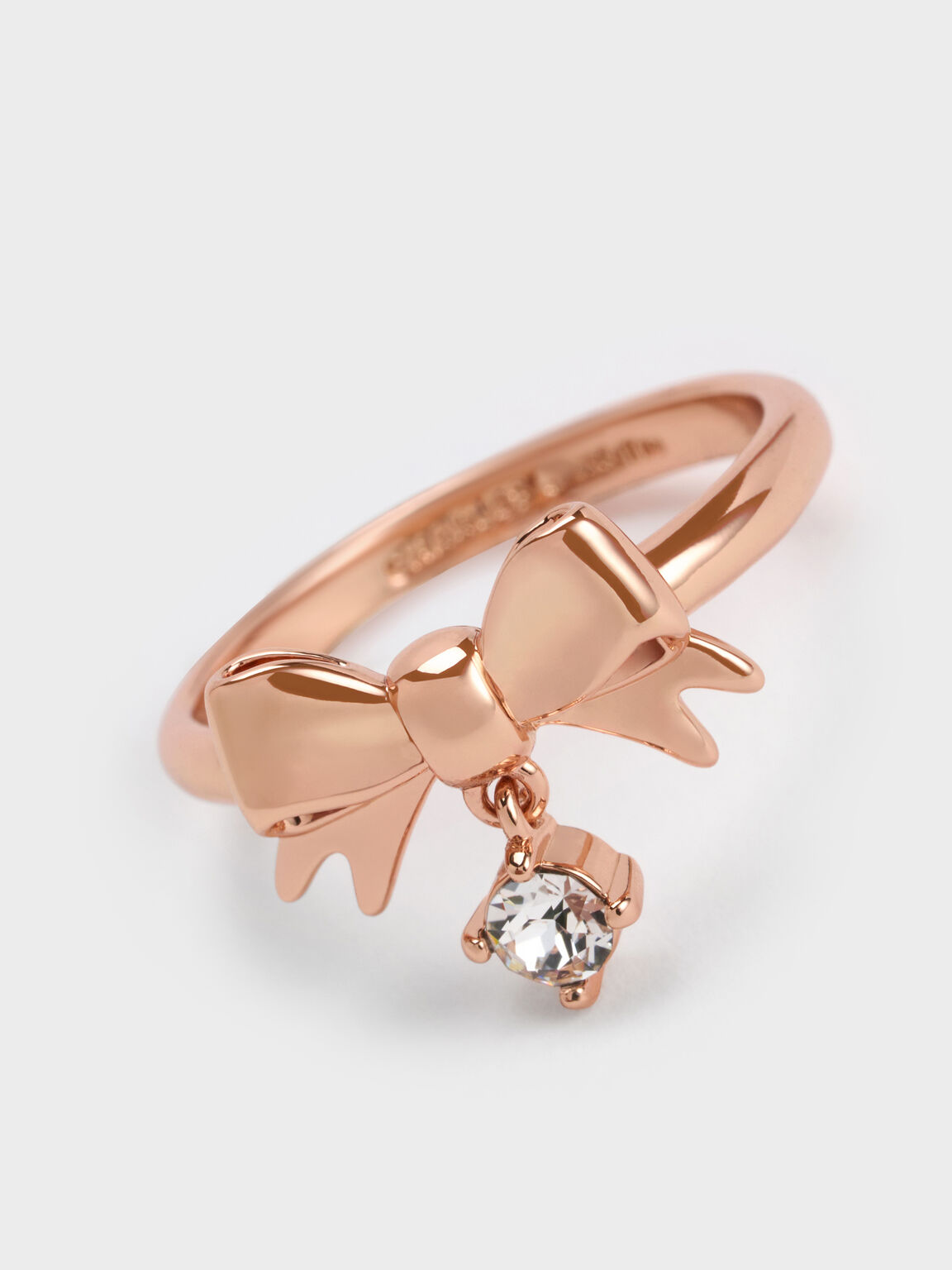 Paige ページ ボウクリスタル リング, ローズゴールド, hi-res