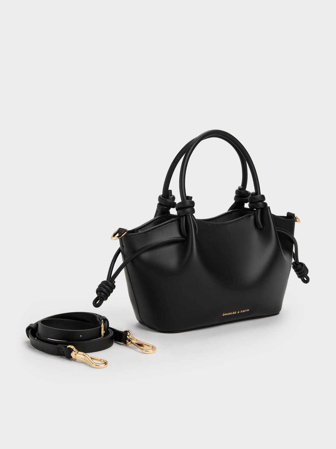 Sammie サミー ノットハンドル ウェービートートバッグ, ブラック, hi-res