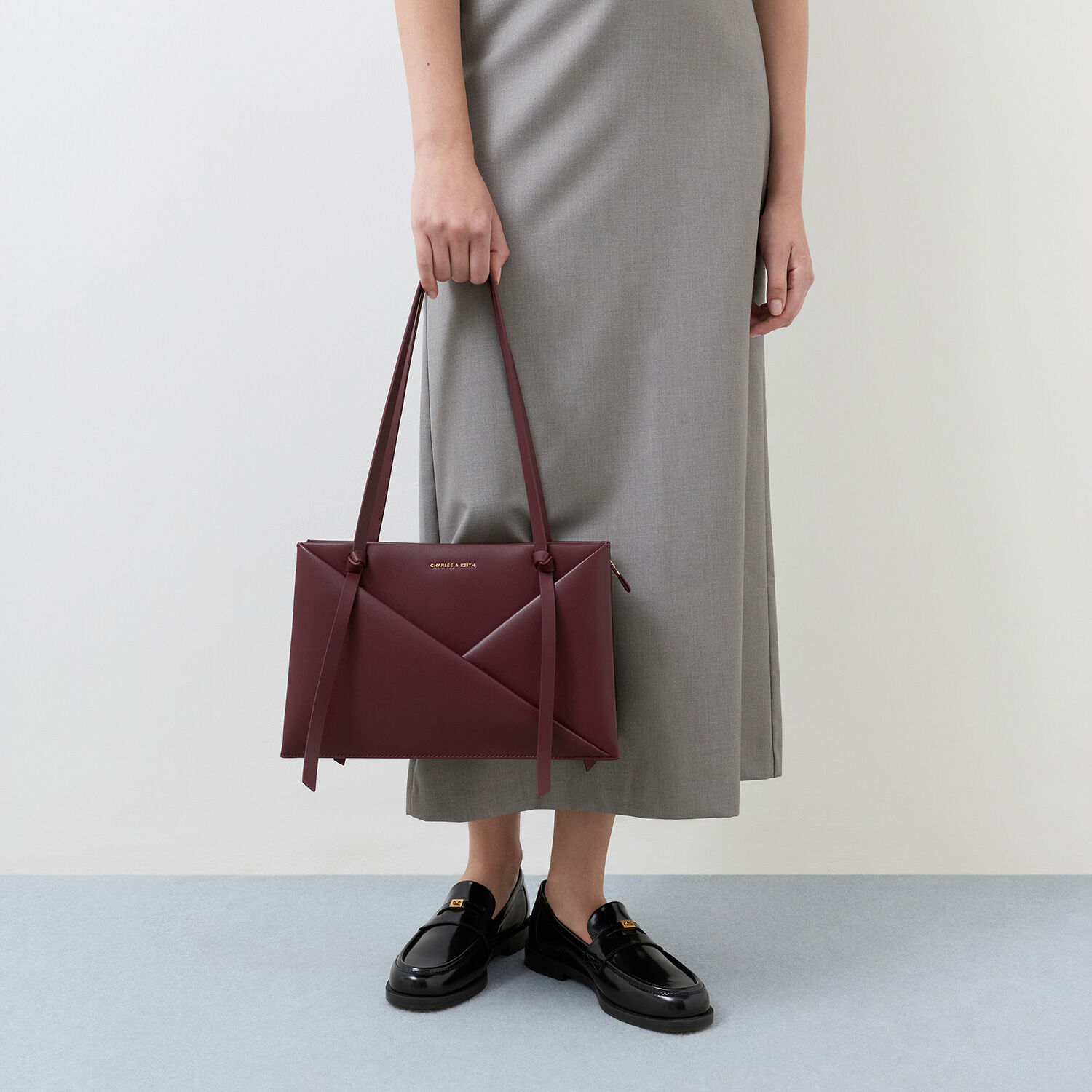 トートバッグ Marimokun Midori ミドリ ジオメトリックトートバッグ - ワインベリーレッド