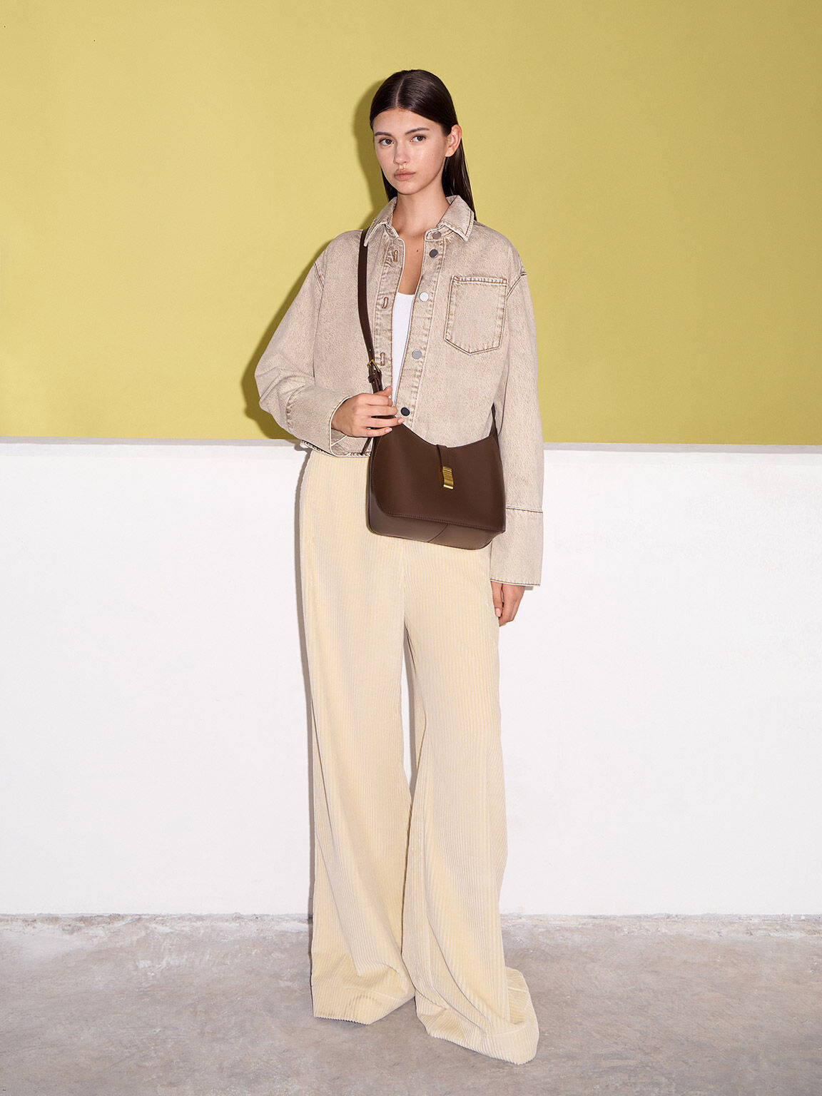 Wisteria ウィステリア ショルダーバッグ, ダークブラウン, hi-res