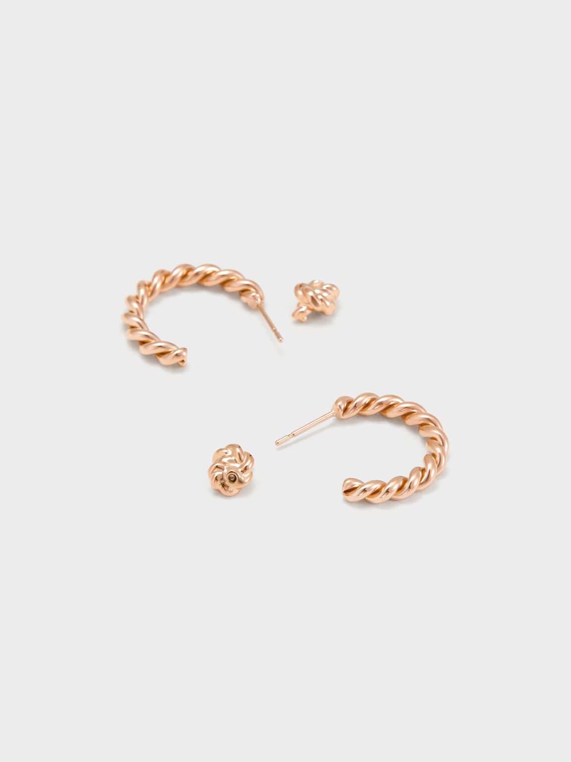 Sable セーブル ロープノットフープピアス, ローズゴールド, hi-res