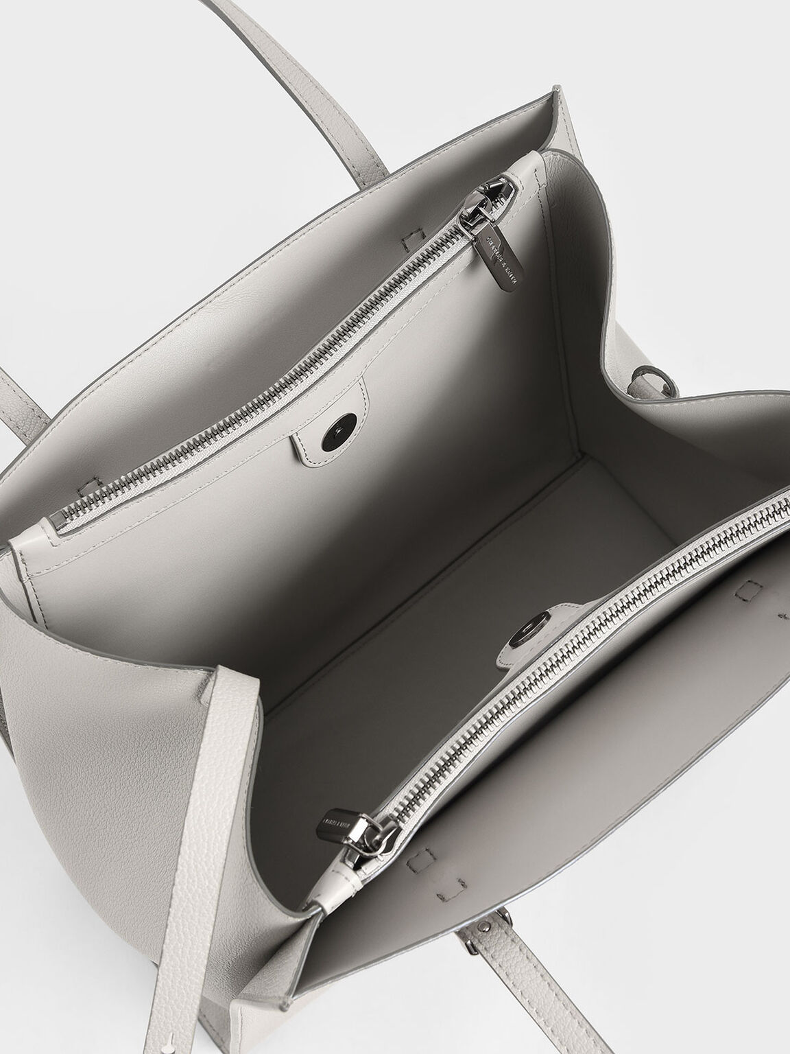 クラシックダブルハンドル トートバッグ, グレー, hi-res