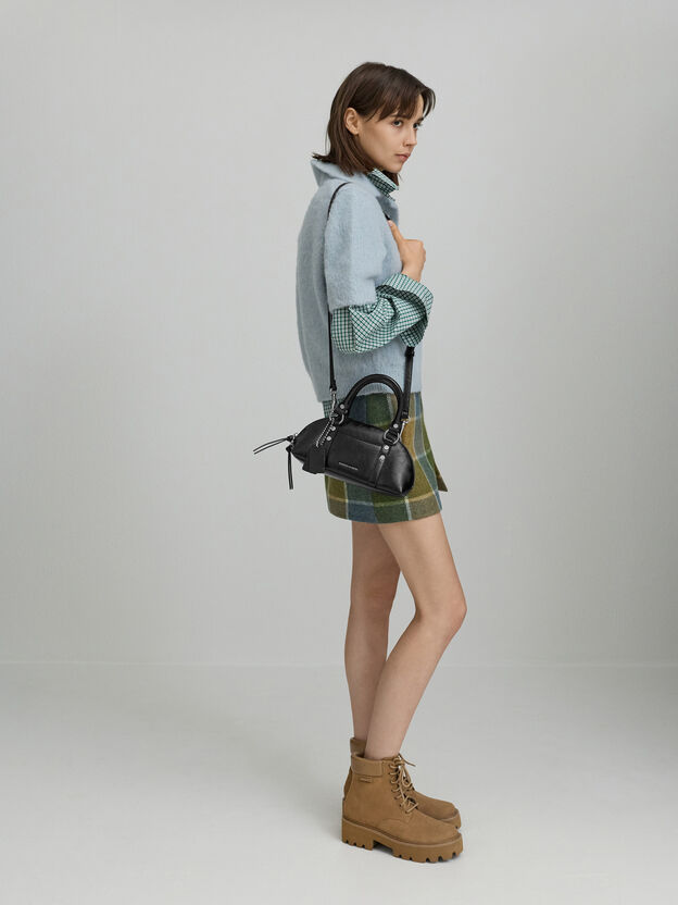 Tatiana タチアナ スタッズ ボウリングバッグ, ノワール, hi-res