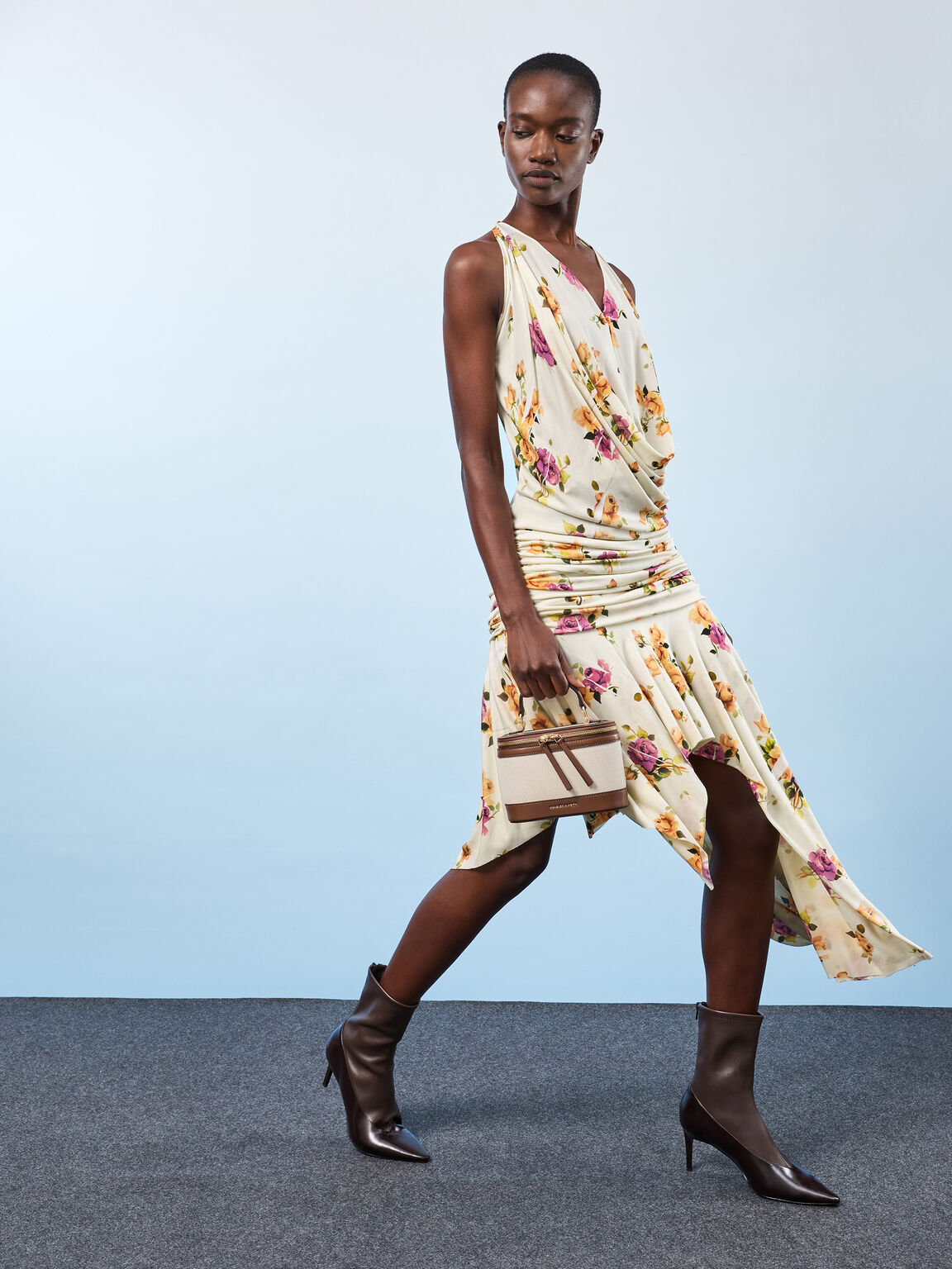 Enola エノラ キャンバストップハンドルバニティーバッグ, チョコレート, hi-res