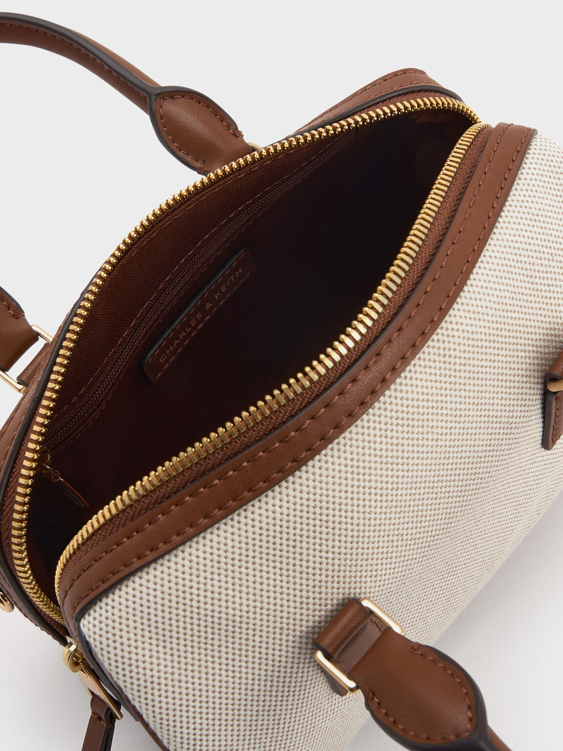 Everleigh エベルレイ ツートーンボウリングバッグ, トープキャンバス, hi-res