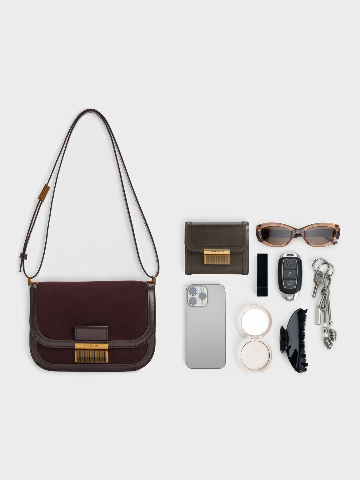 Charlot シャーロットスエードバッグ, エスプレッソブラウン, hi-res