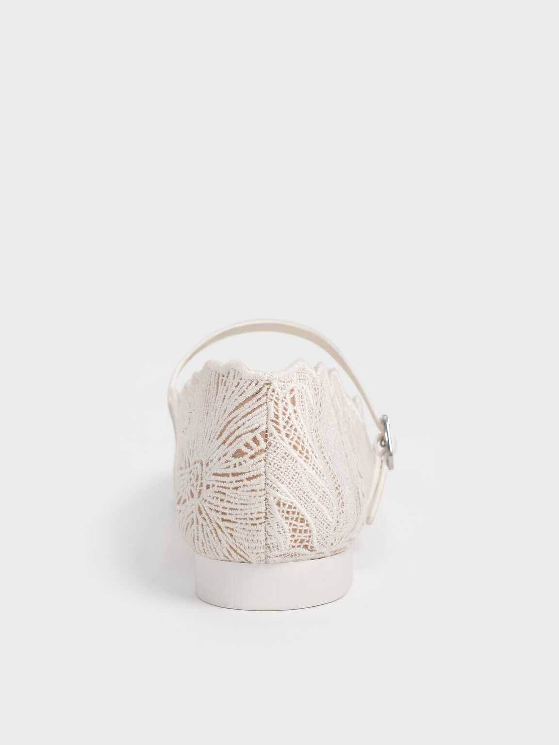 Meja メジャー クロシェ フローラルメリージェーンフラット, ホワイト, hi-res