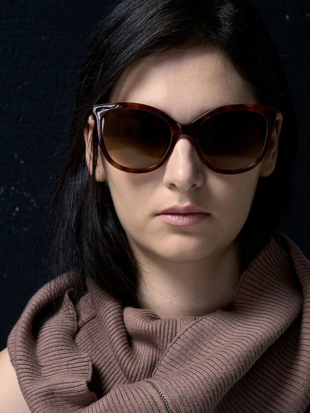 アセテートオーバルサングラス, テンダーシェル, hi-res