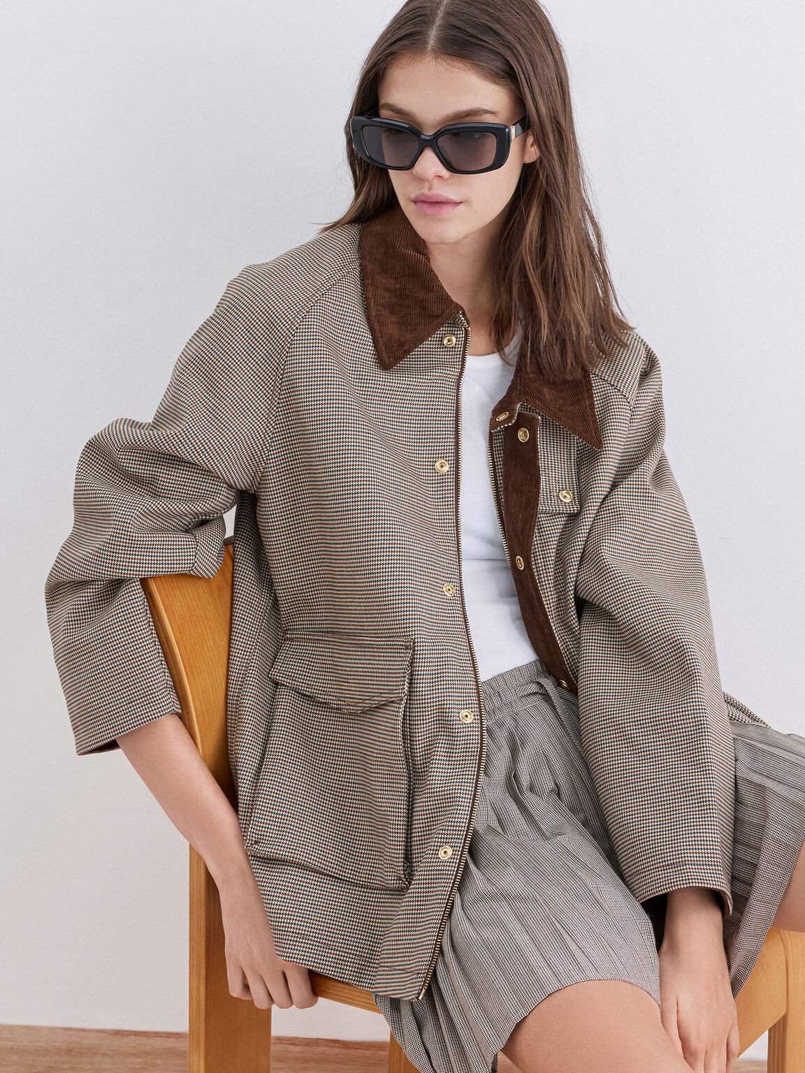 Alix アリックス アセテート メタリックアクセントバタフライサングラス, ブラック, hi-res