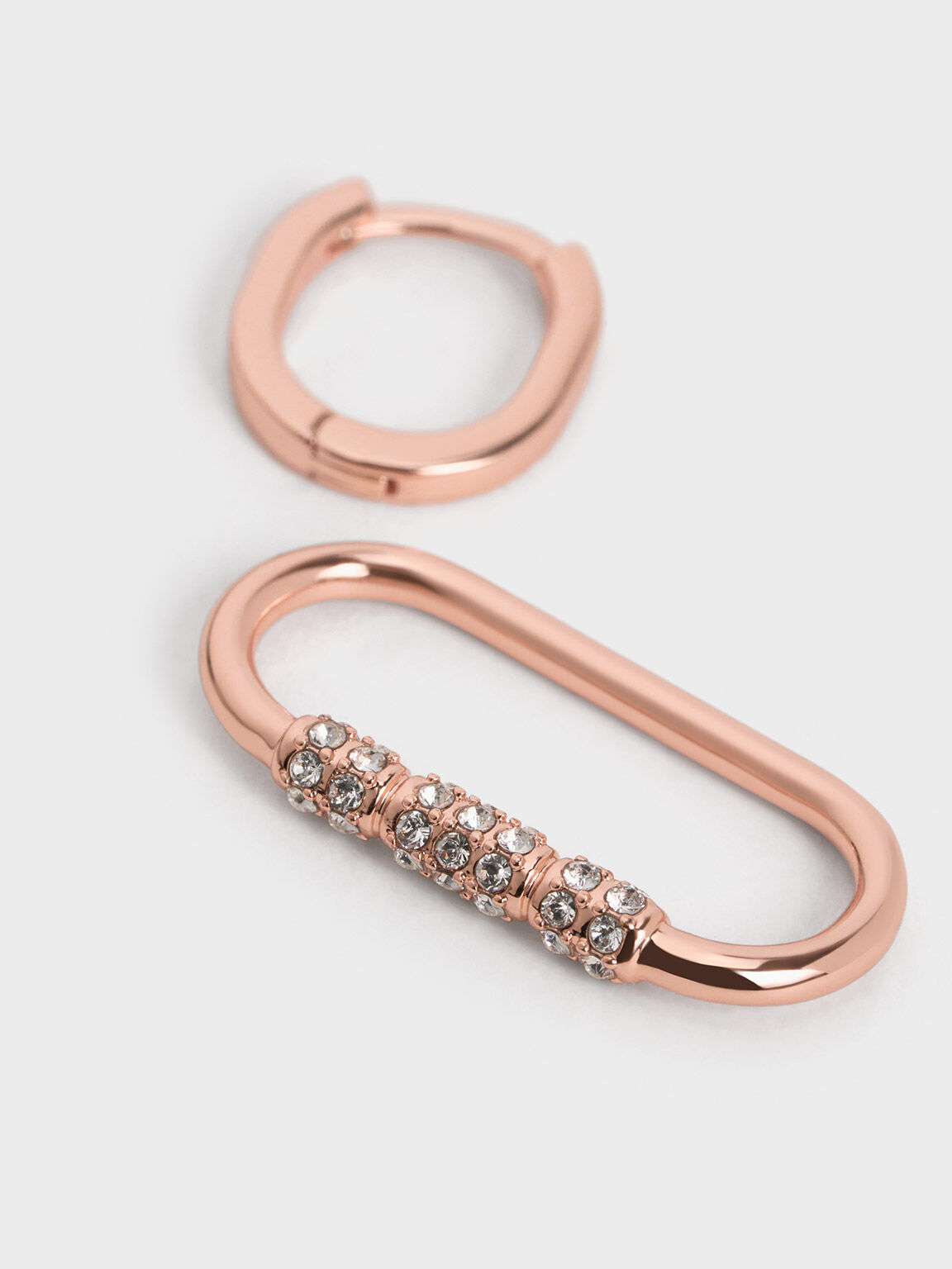 Reagan リーガン クリスタルドロップピアス, ローズゴールド, hi-res