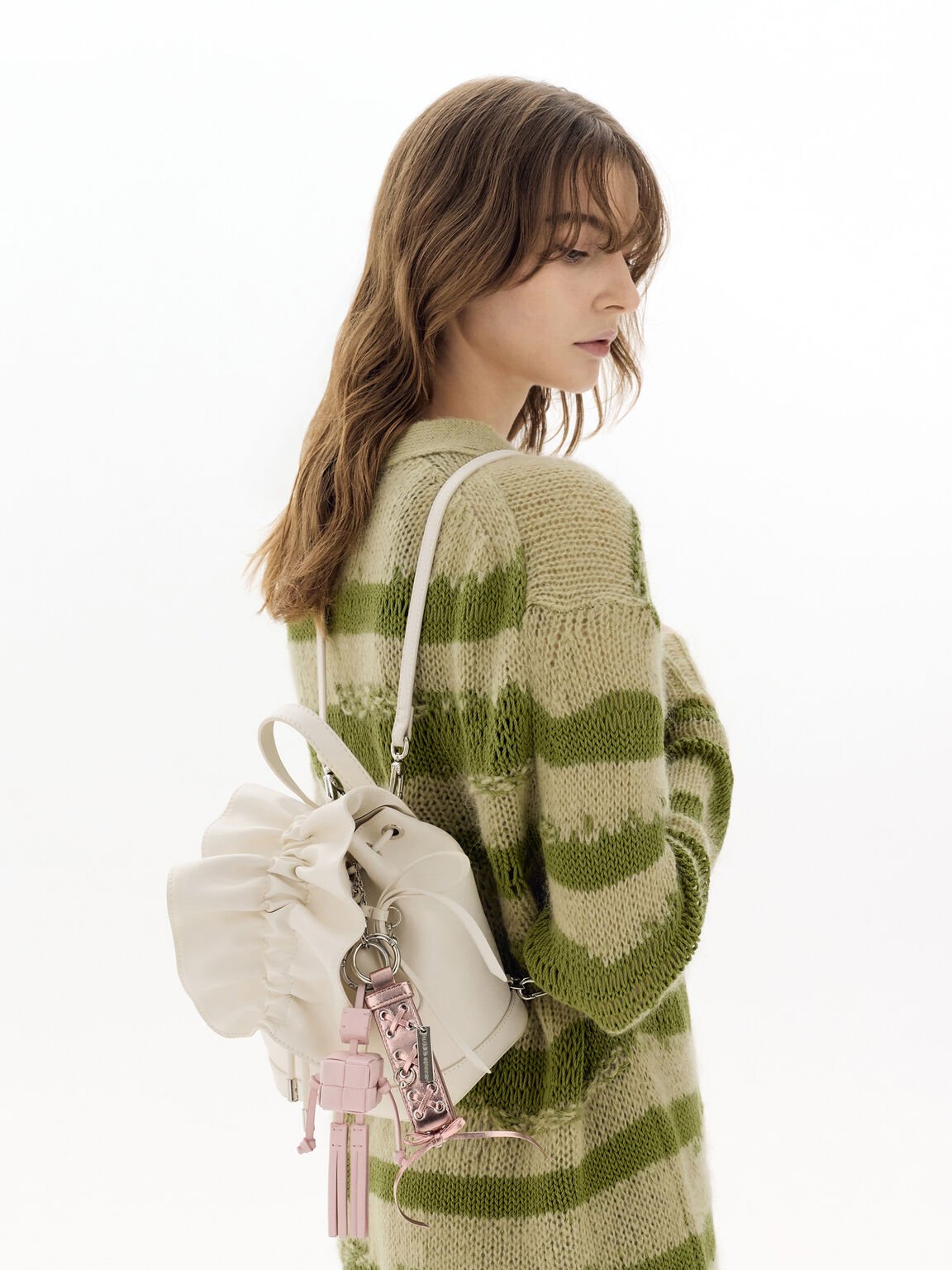 グロメット レースアップバッグチャーム, オーラピンク, hi-res