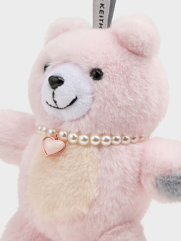 Dodie ドディー ハートネックレスピンクベアバッグチャーム, マルチ, hi-res