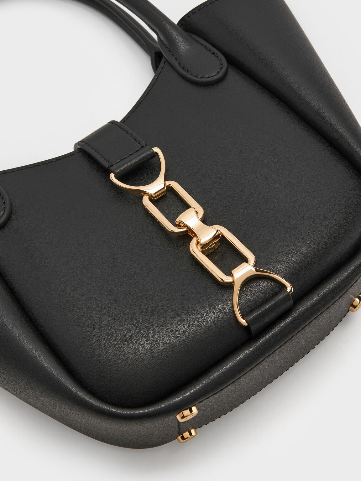 Agatha アガサ チェーンアクセントバケットバッグ, ブラック, hi-res