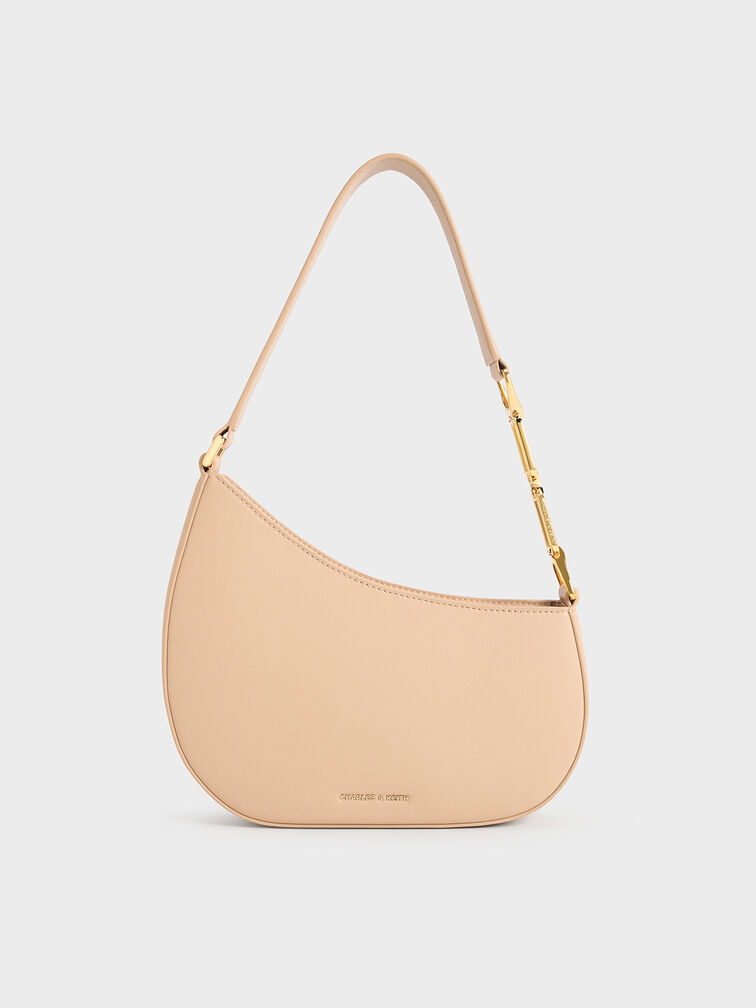 アシメトリック ショルダーバッグ - ベージュ | CHARLES & KEITH 