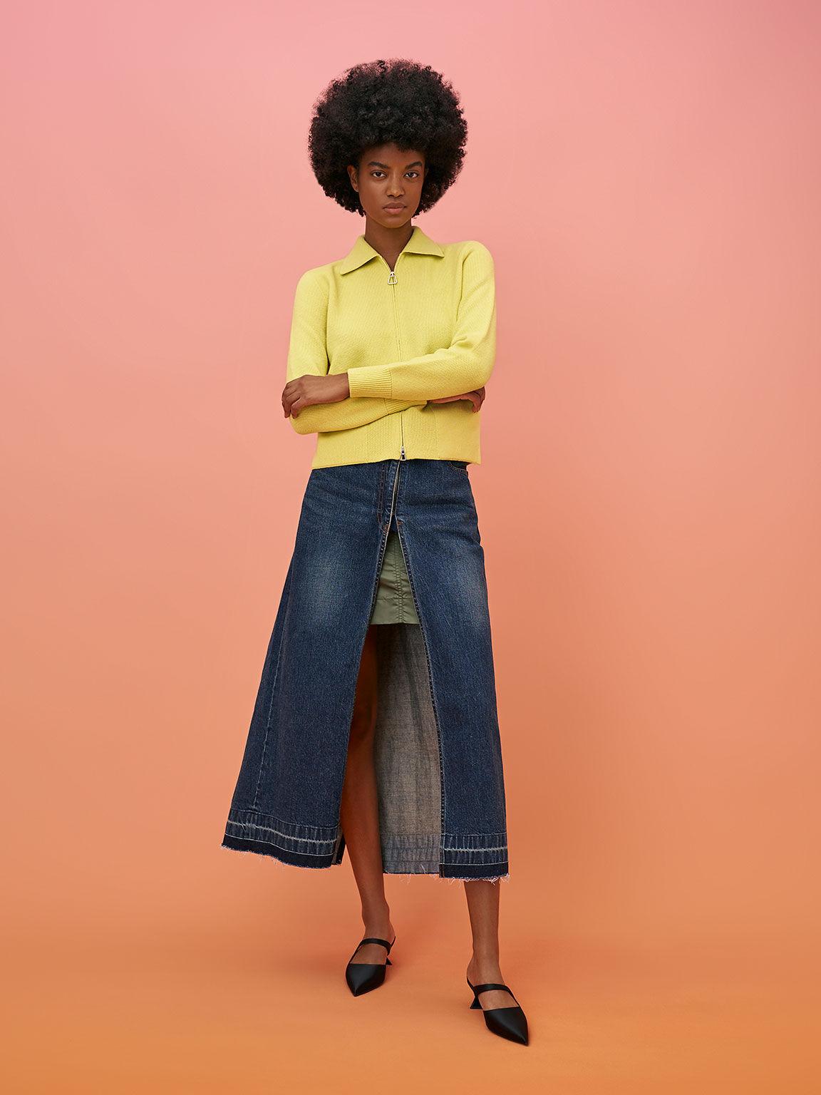 Vada ワーダ アシメトリック スカルプチュアルヒールパンプス, ブラック, hi-res