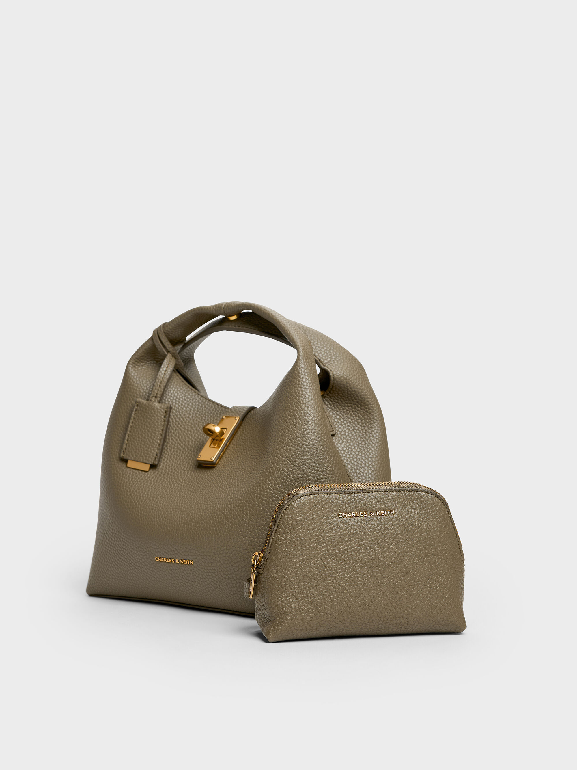 Chance チャンス メタリックアクセントバケットバッグ - ディープ