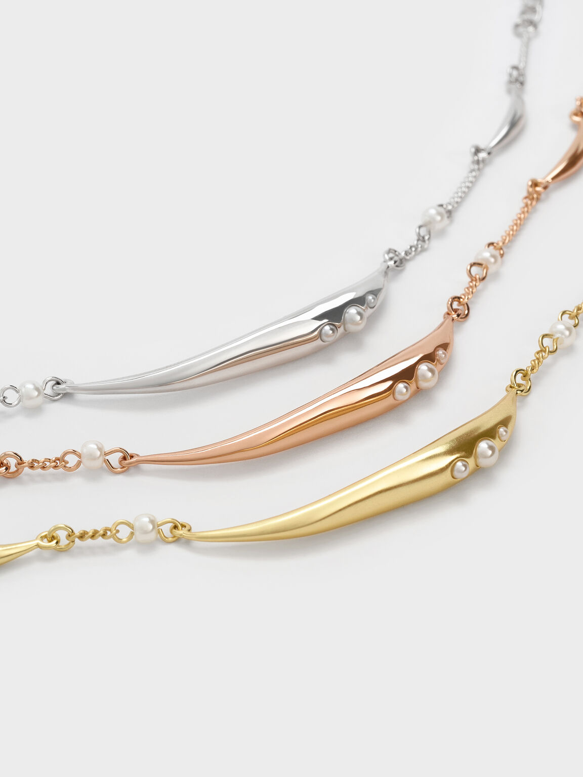 Corrine コリーヌ パールスカルプチュアブレスレット, シルバー, hi-res