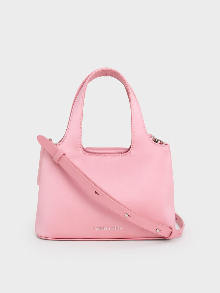 サテン ボウバケツバッグ - フラミンゴピンク | CHARLES & KEITH 