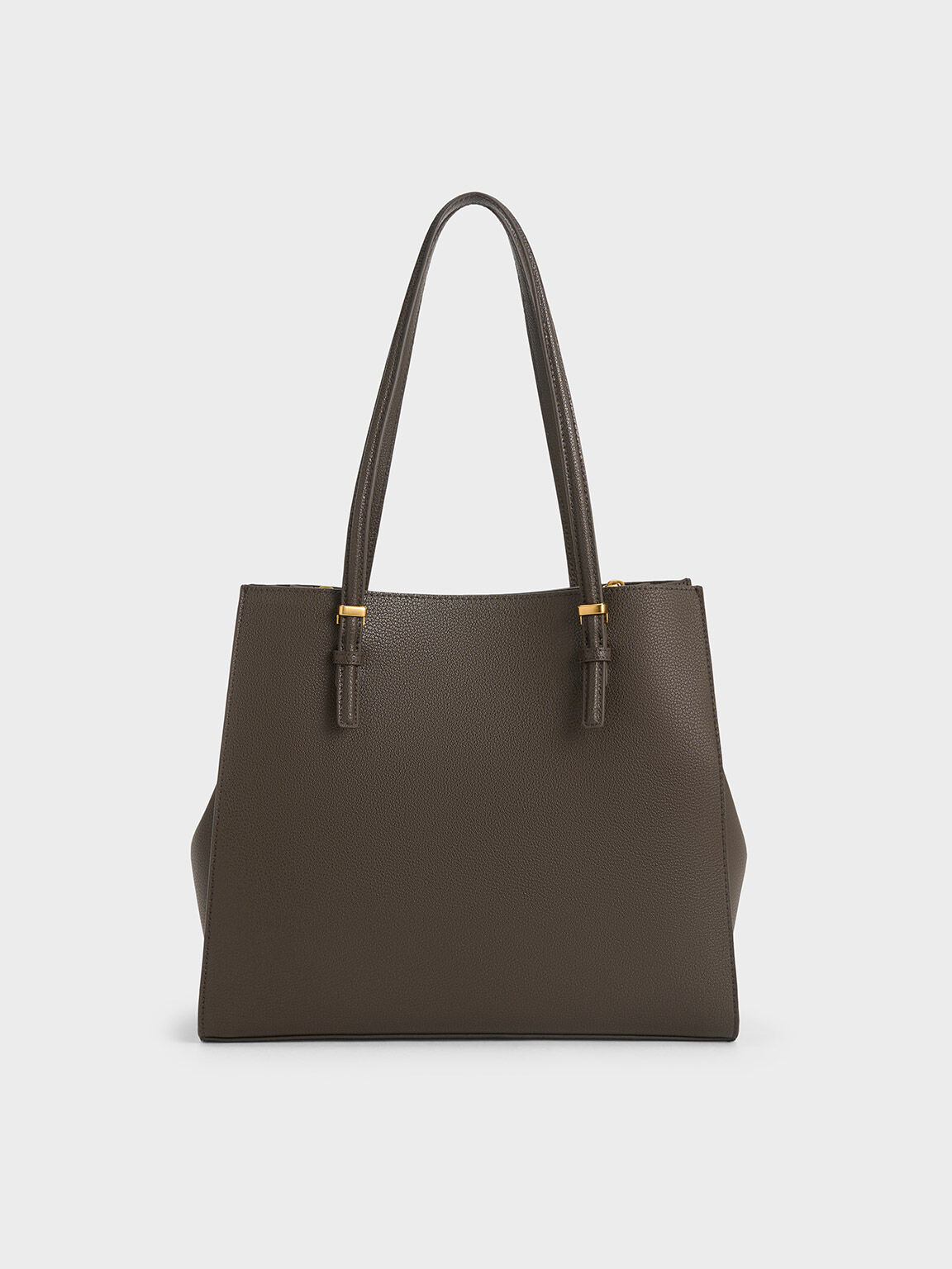 Sansa サンサ クラシックダブルハンドルトートバッグ, ダークモス, hi-res