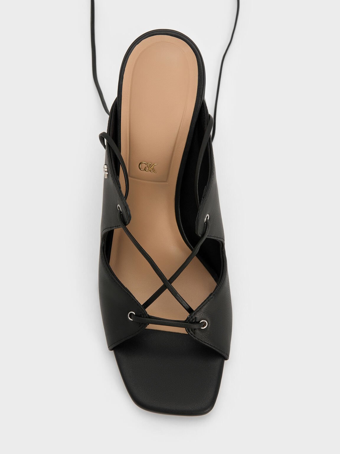 Jianna ジェンナ レザーヒールサンダル, ブラック, hi-res