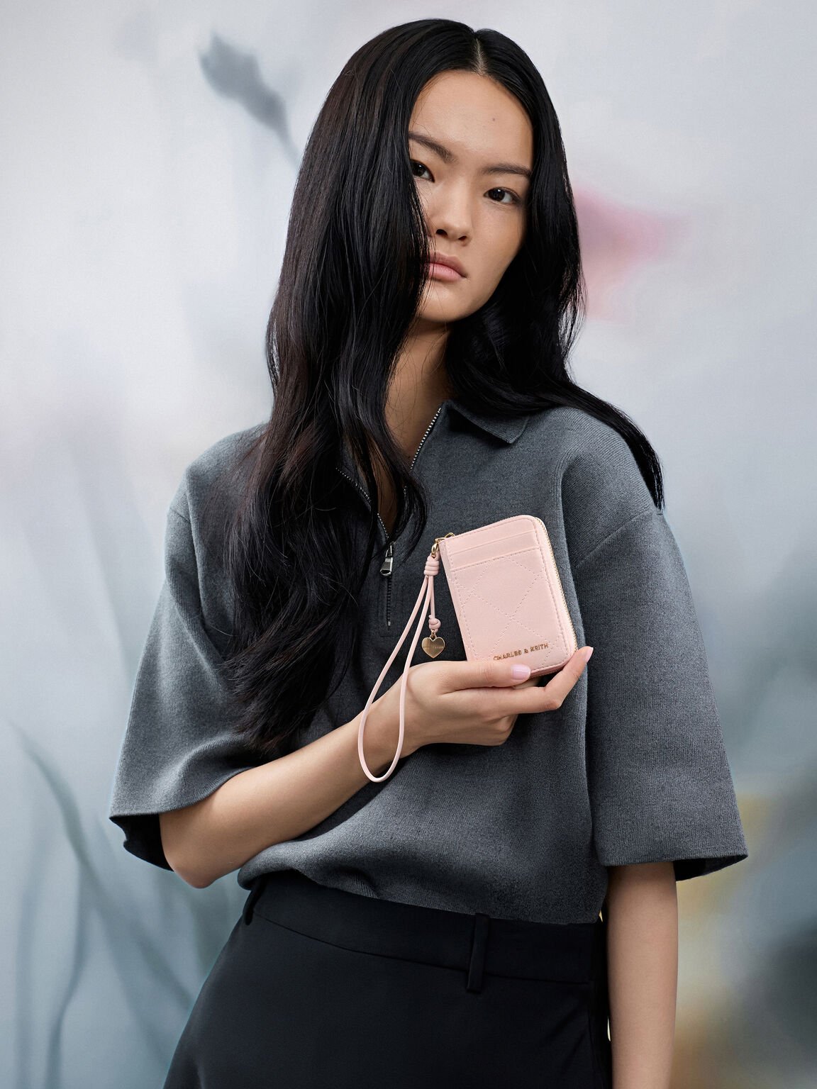 Apfra アップフラ キルトリストレットカードホルダー, ピンク, hi-res