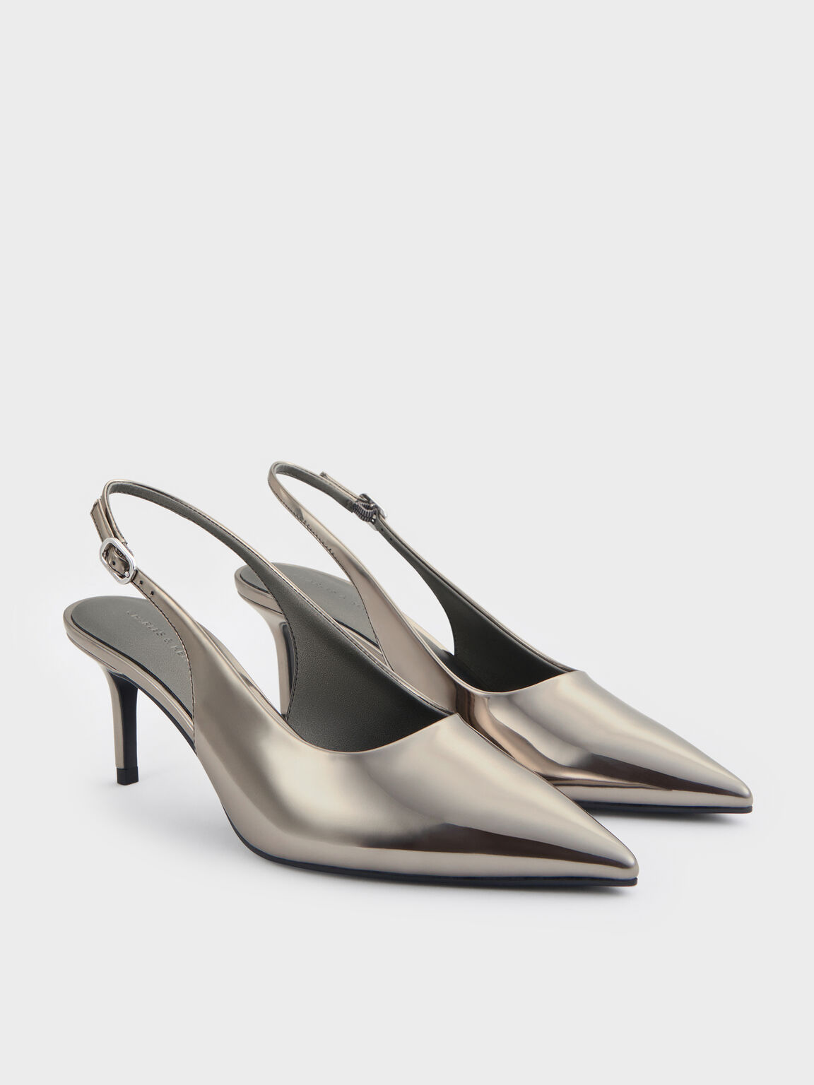 Kaia カイア スリングバックパンプス, ピューター, hi-res