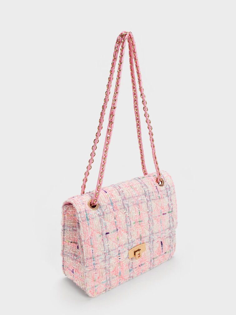 キルト チェーンストラップバッグ - ピンク | CHARLES & KEITH 