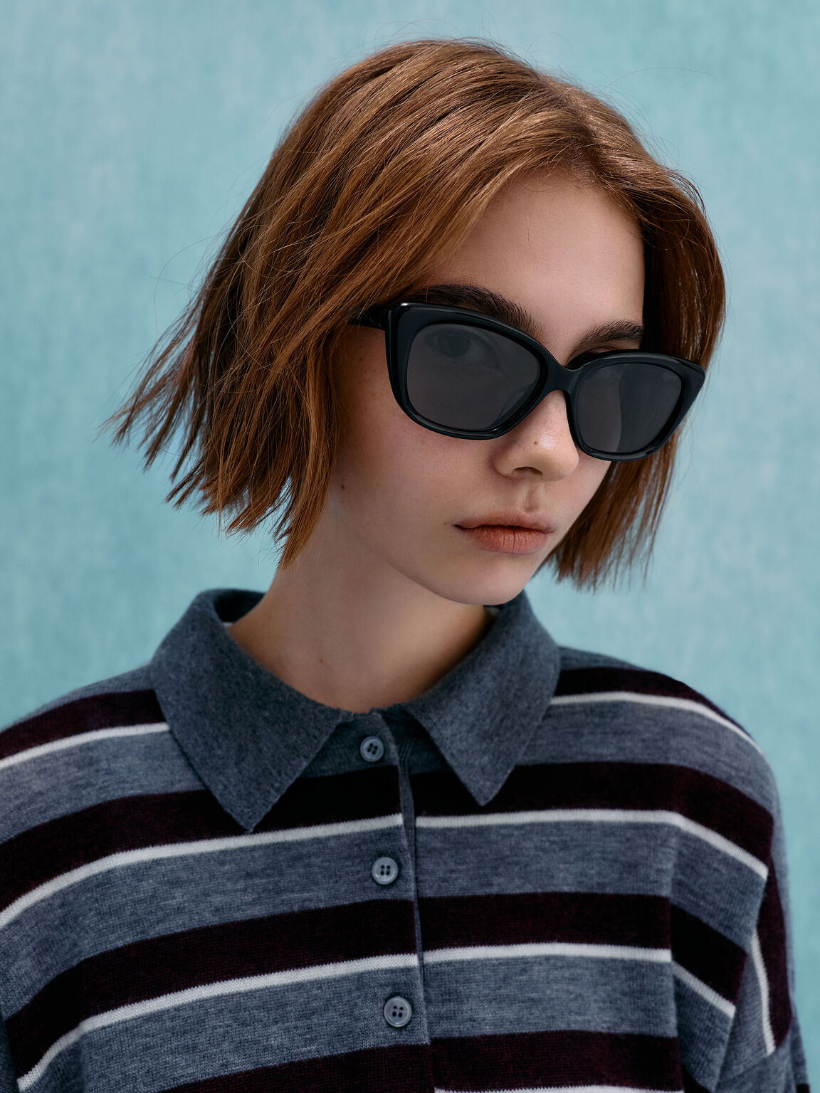 Maeva マエバ キャットアイサングラス, ブラック, hi-res