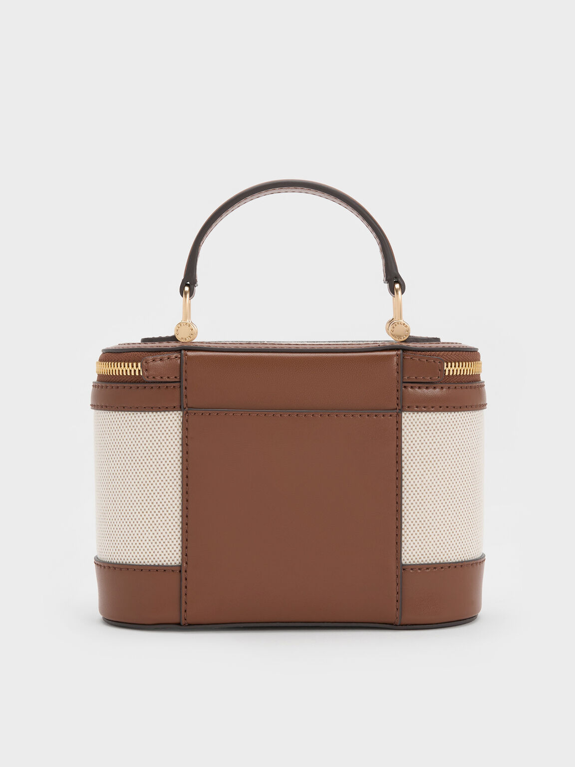 Enola エノラ キャンバストップハンドルバニティーバッグ, チョコレート, hi-res