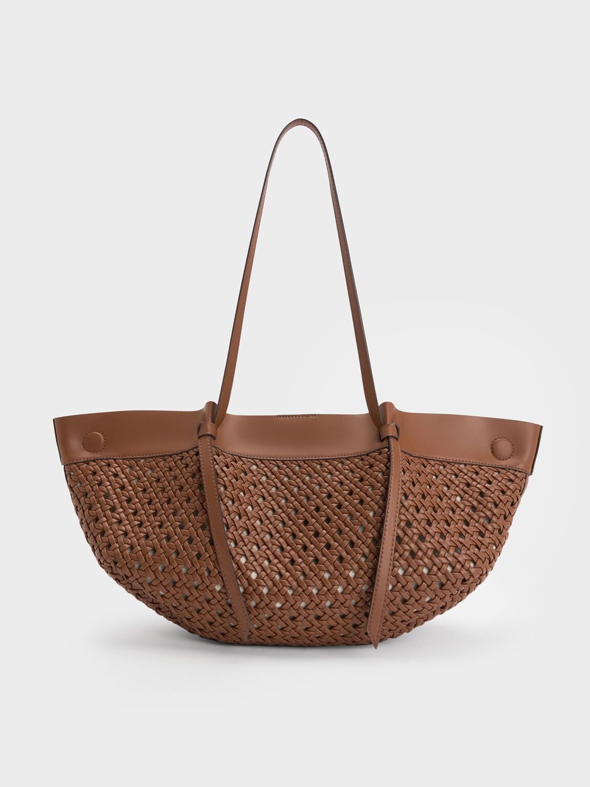 Calla カルラ ウーブン トートバッグ, チョコレート, hi-res