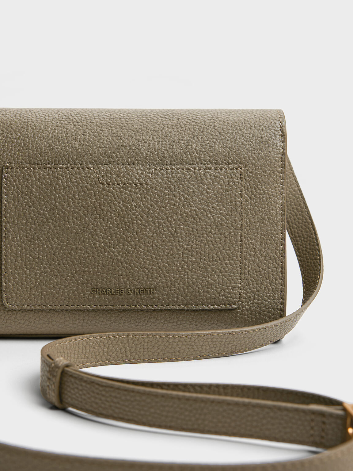 Chance チャンス レザー ターンロッククロスボディバッグ, ディープオリーブ, hi-res