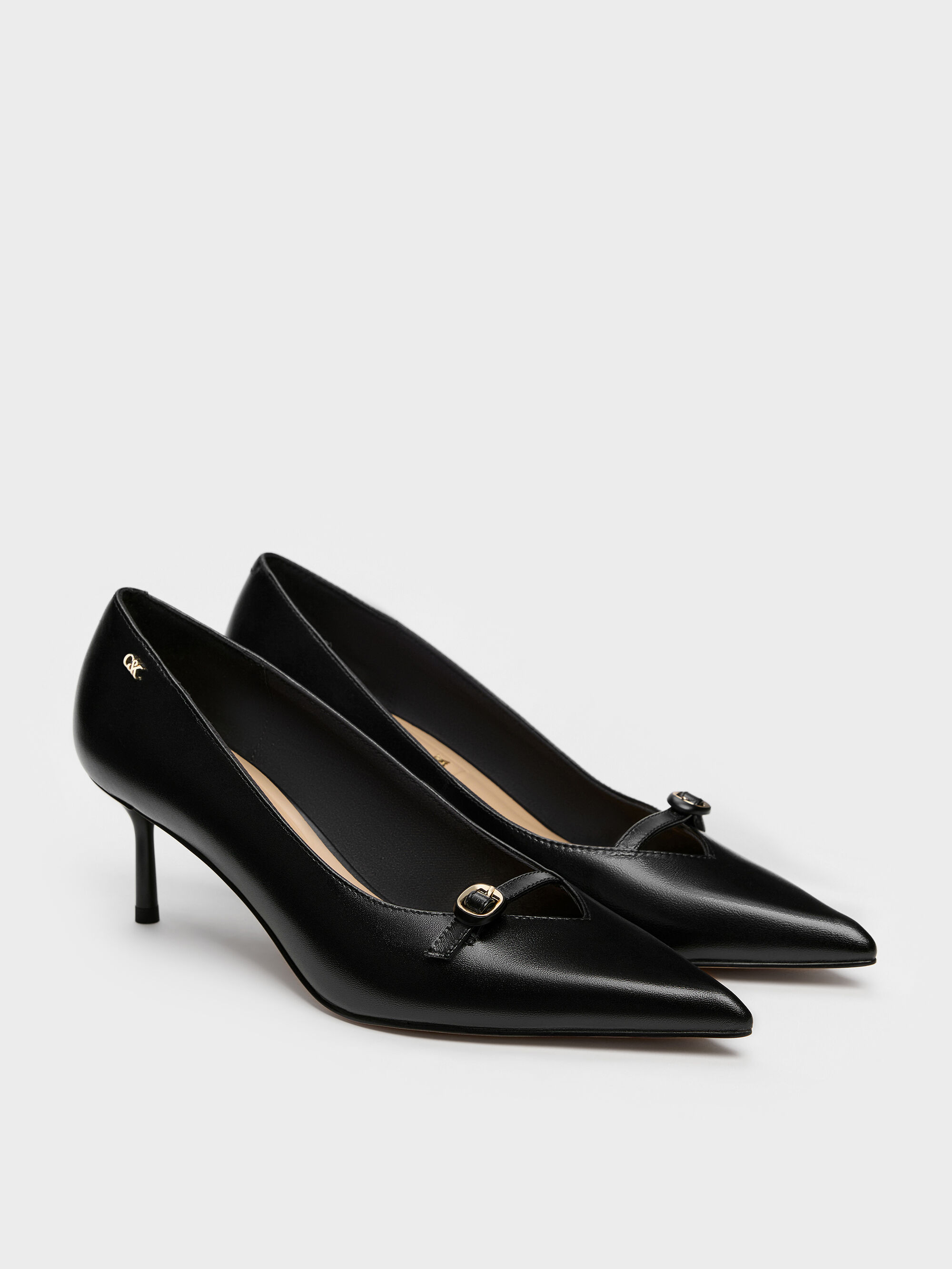 新品‼︎CHARLES & KEITH レザーブラックハイヒールパンプス ハイヒール(レディース) | CHARLES & KEITH (チャールズアンドキース