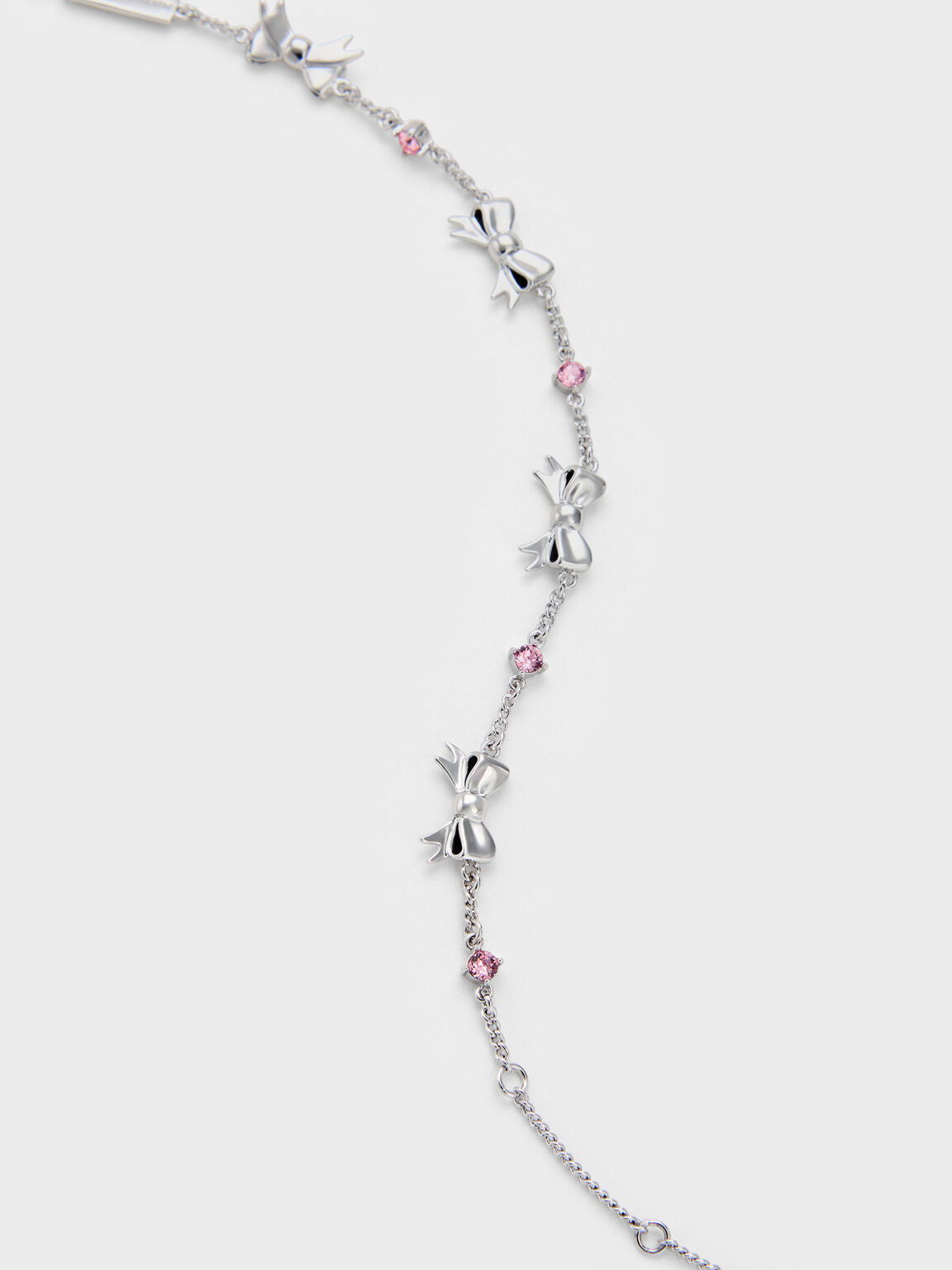 Paige ページ ボウクリスタルブレスレット, ピンク, hi-res