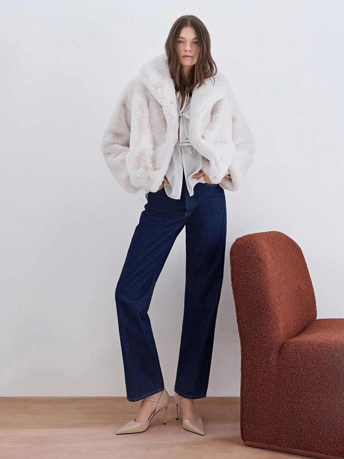 パテントポインテッドトゥ アンクルストラップドルセイパンプス, トープ, hi-res