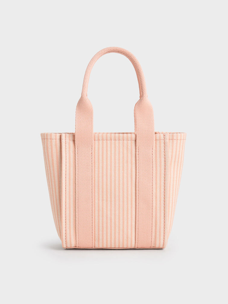 Kay ミニケイ ストライプトートバッグ - ピンク | CHARLES & KEITH 