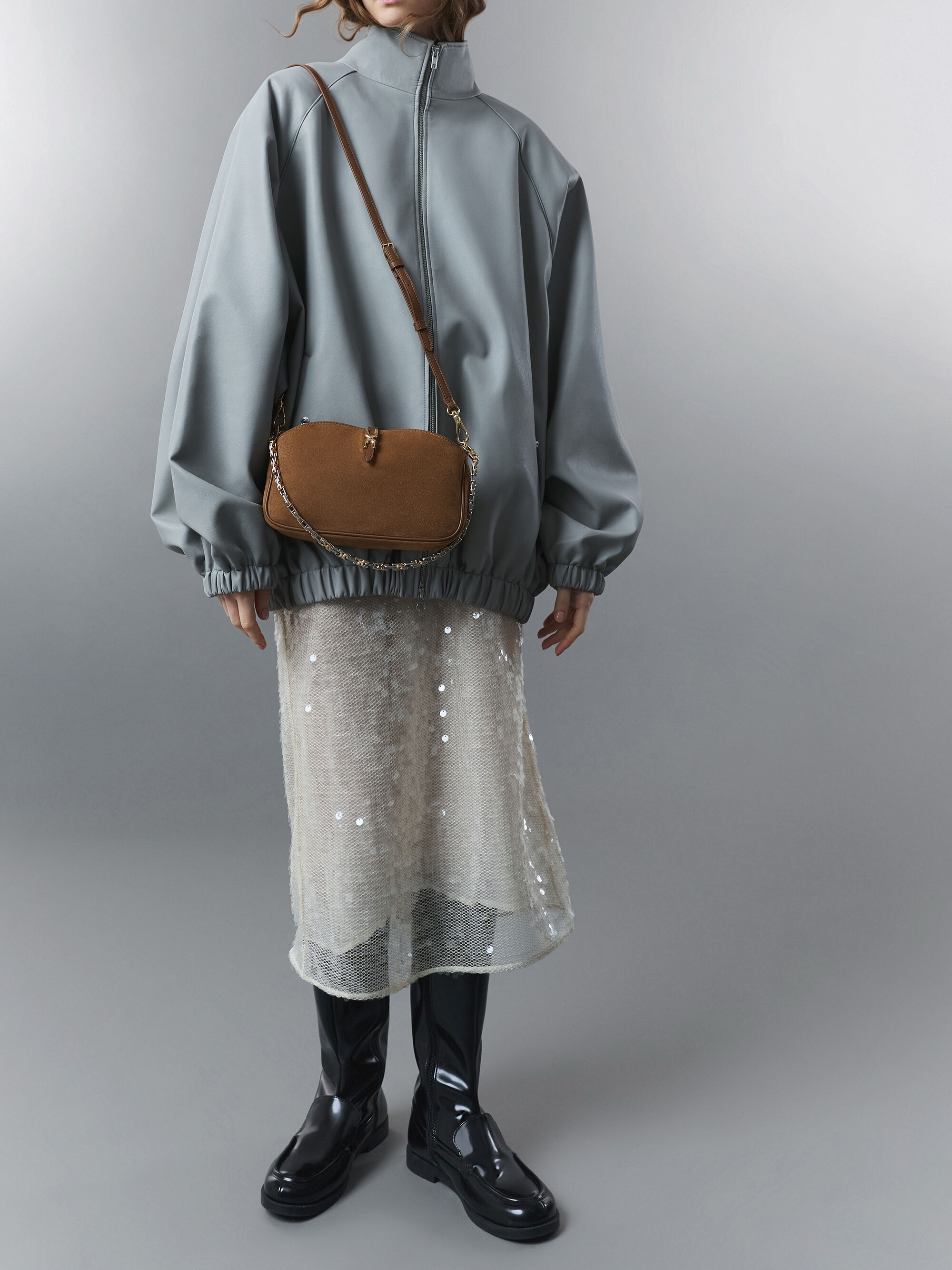 Adalyn アダリン リサイクルスエード チェーンハンドルショルダー