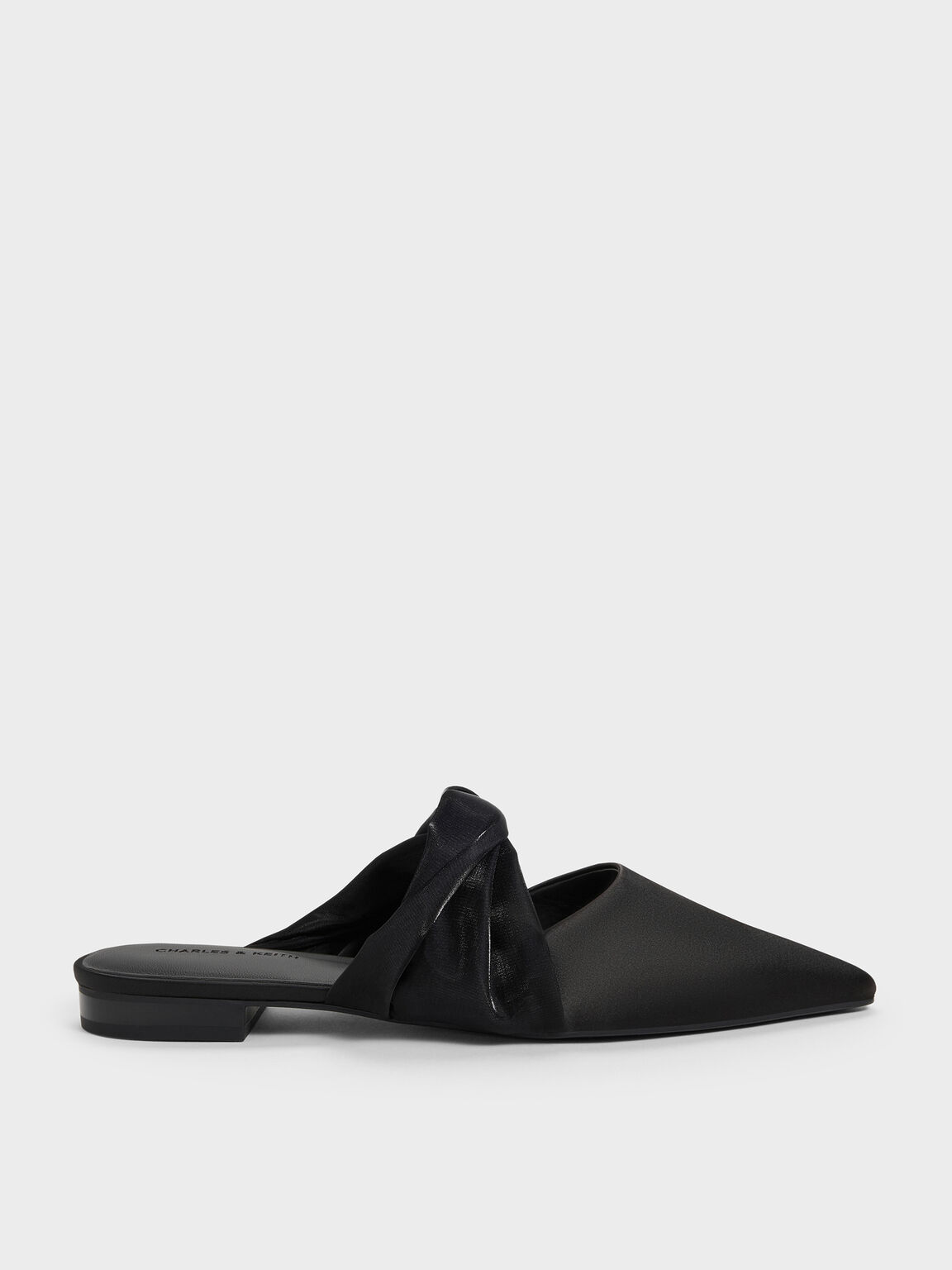 ツイステッドストラップ ポインテッドミュール, ブラックテクスチャード, hi-res