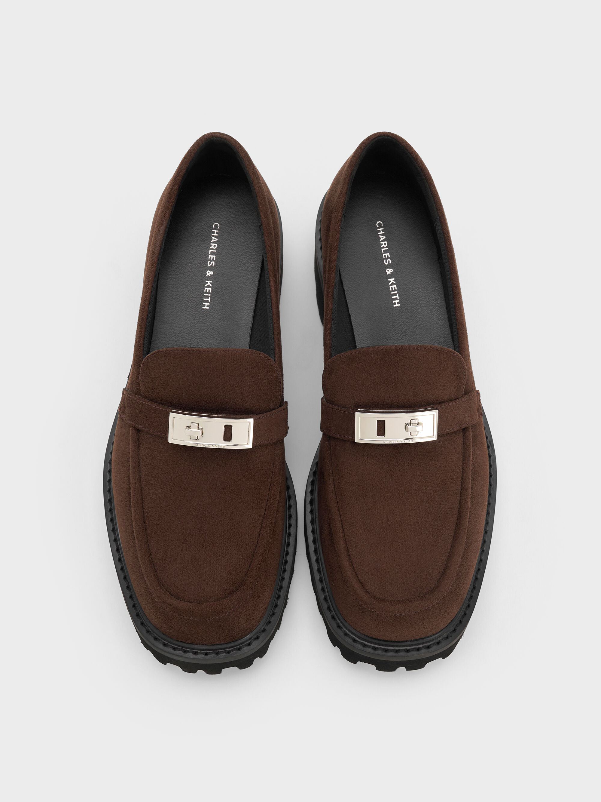 【新品】チャールズアンドキース　ローファー　ブラウン ローファー(レディース) - ブラウン | CHARLES & KEITH (チャールズ