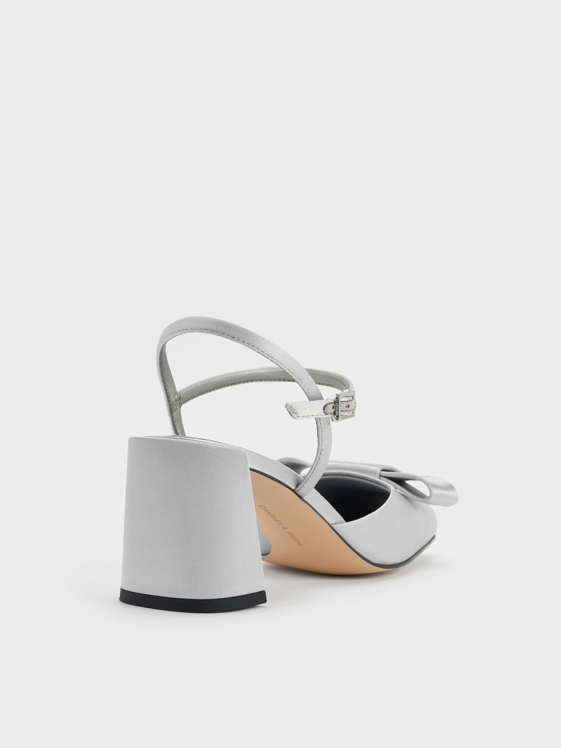 Brantley ブラントリー ボウ アンクルストラップパンプス, グレー, hi-res
