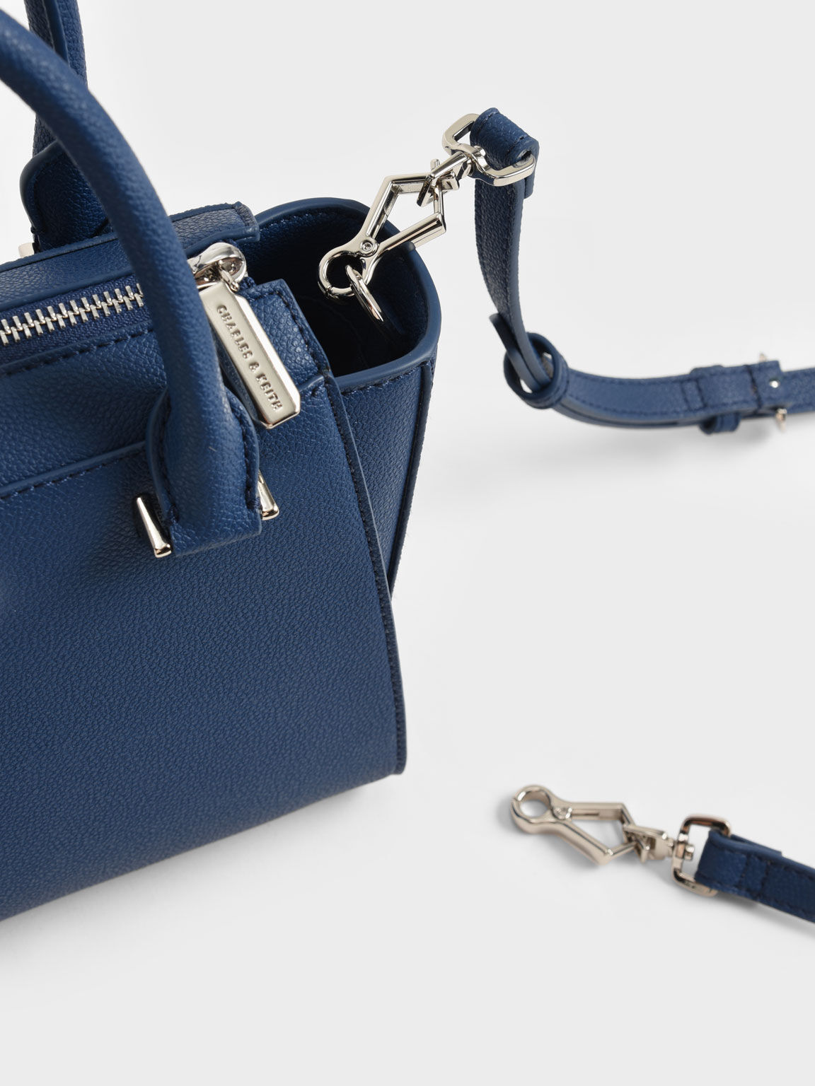 ダブルハンドル トラペーズトートバッグ, ネイビー, hi-res