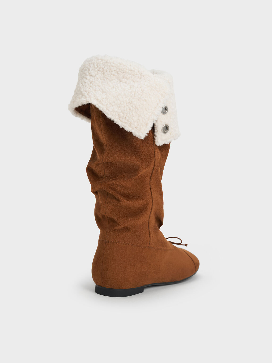 Gael ガエル フォースエードスタッズスラウチーロングブーツ, ブラウン, hi-res