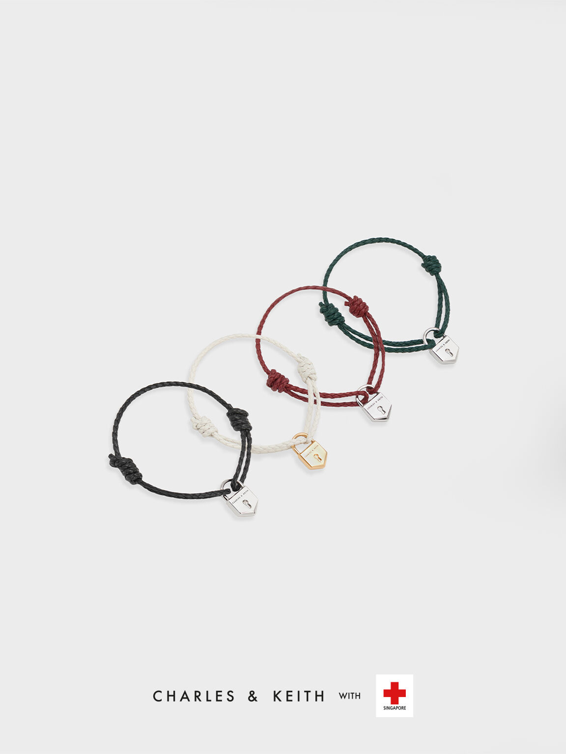 ロックモチーフ レザーブレスレット, ブラック, hi-res